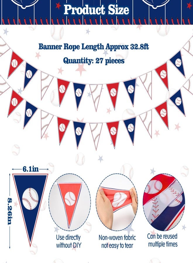 YUNVI 4 Pcs Baseball Party Decorations Kit with 3pcs Baseball Theme Tablecloth and 1pcs Baseball Banner, Baseball Party Supplies for Kid and Baseball Fans Sports Theme, Birthday Decor - Image 2
